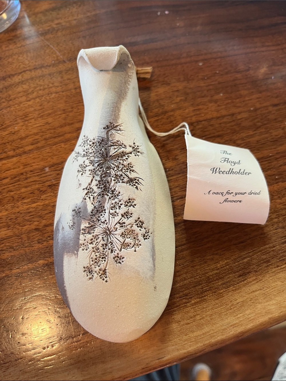 Ceramic Wall Vase in Cream and Brown